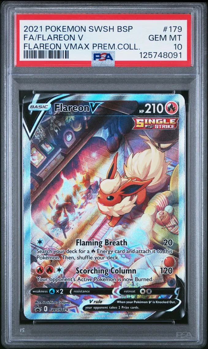 2021 #179 Full Art/Flareon V PSA 10 Swsh Black Star Promo