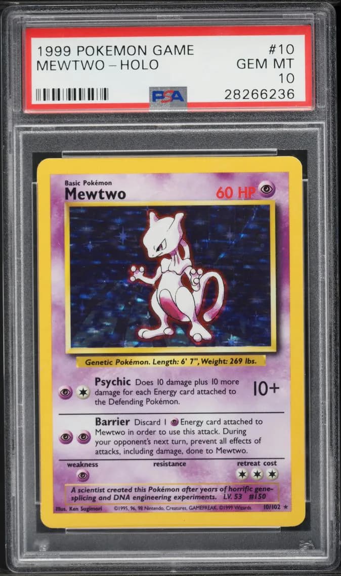 1999 #10 Mewtwo-Holo PSA 10 Game Pokemon