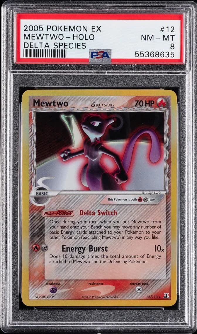 2005 #12 Mewtwo-Holo PSA 8 EX Delta Species Pokemon