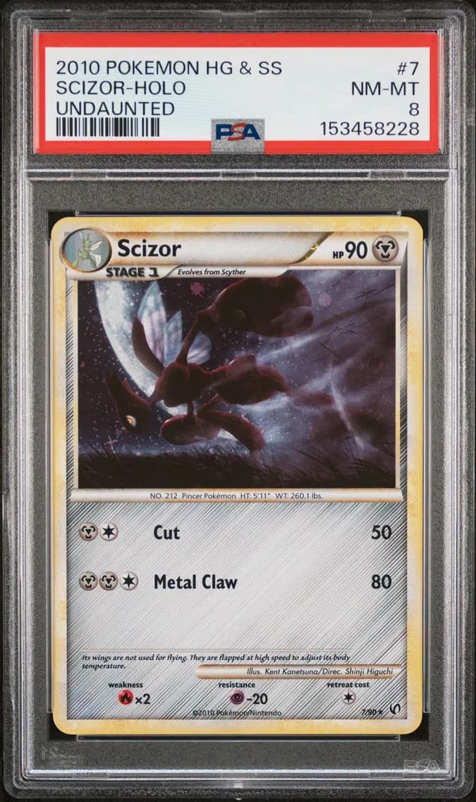 2010 #7 Scizor-Holo PSA 8 Heartgold & Soulsilver Undaunted