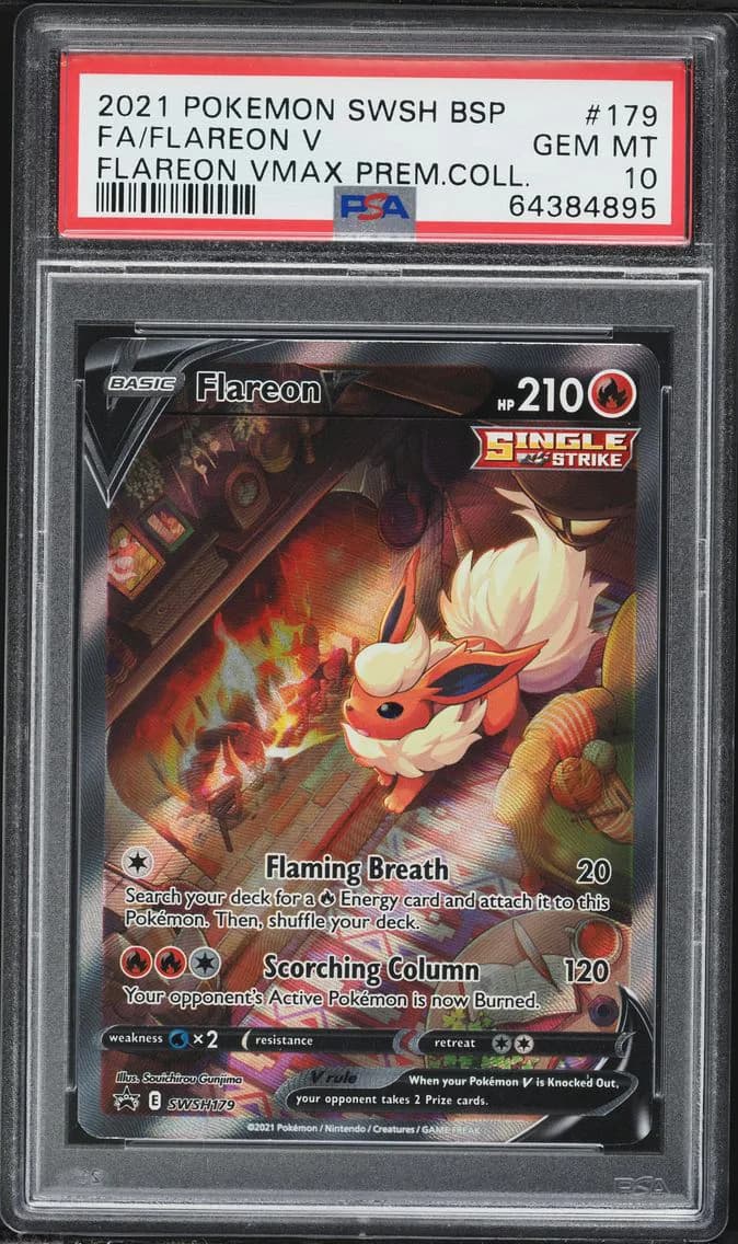 2021 #179 Full Art/Flareon V PSA 10 Swsh Black Star Promo Pokemon