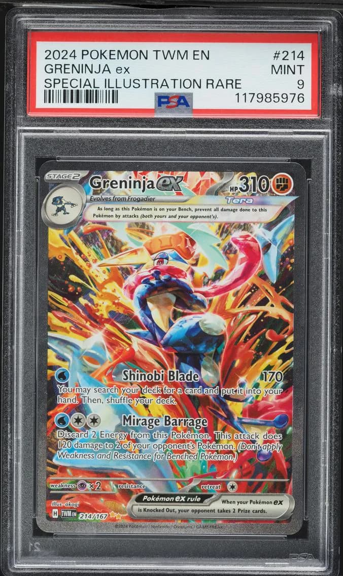 2024 #214 Greninja EX PSA 9 Twm EN-Twilight Masquerade Pokemon