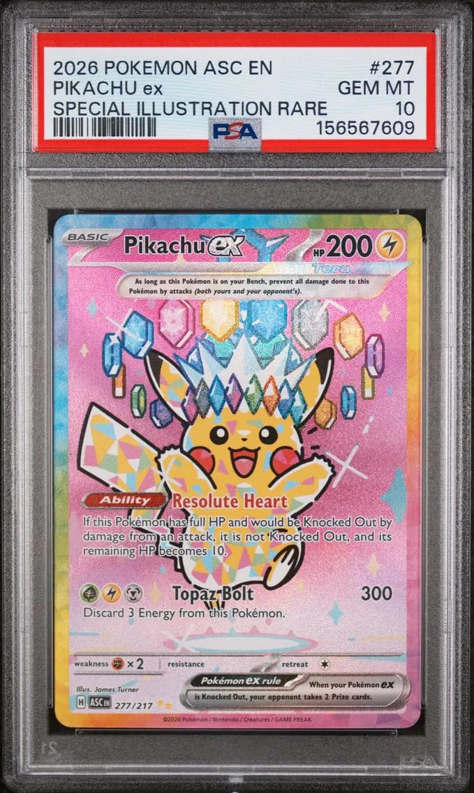 2026 #277 Pikachu EX PSA 10 Asc EN-Ascended Heroes