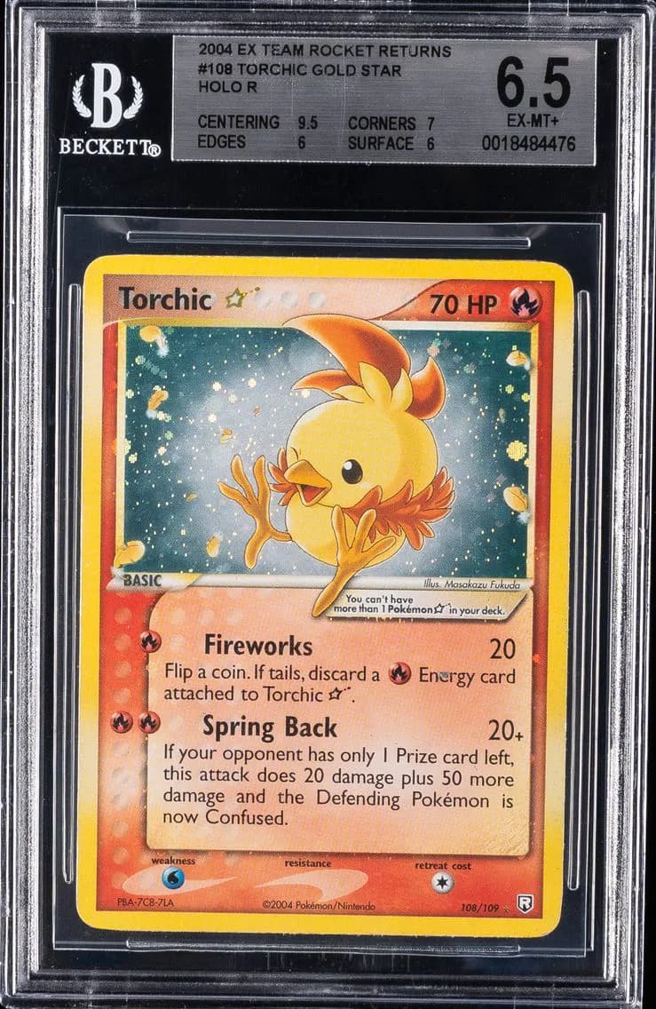 2004 #108 Torchic-Holo BGS 6.5 EX Team Rocket Returns Pokemon