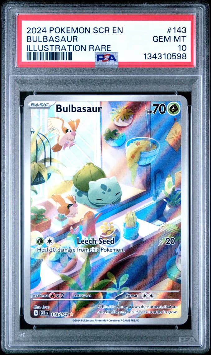 2024 #143 Bulbasaur PSA 10 Scr EN-Stellar Crown