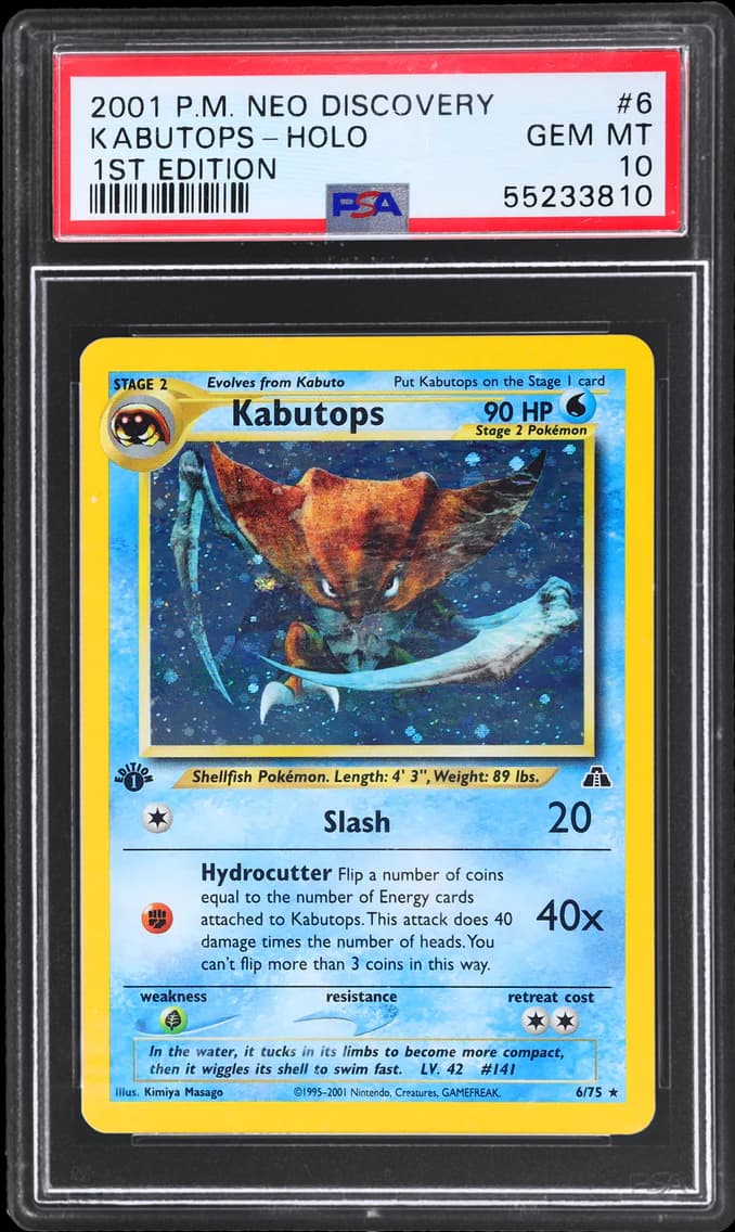 2001 #6 Kabutops-Holo 1st Edition PSA Neo Discovery Pokemon