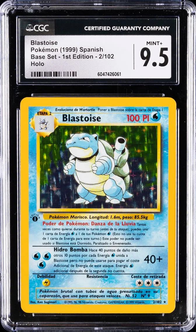 1999 #2 Blastoise CGC 9.5 Base Set - 1st Edition - Spanish Pokemon