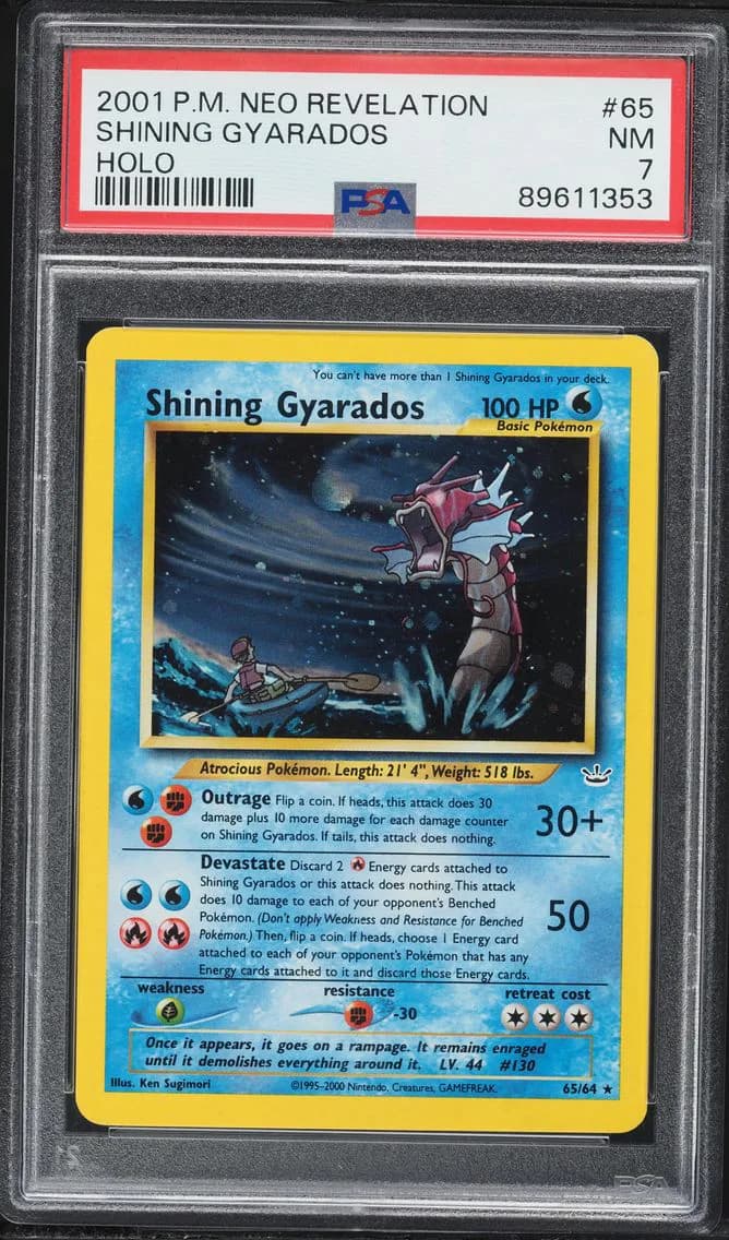 2001 #65 Shining Gyarados-Holo PSA 7 Neo Revelation Pokemon