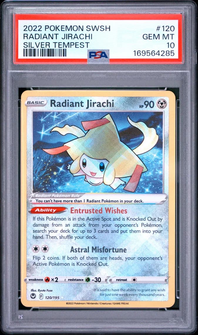 2022 #120 Radiant Jirachi PSA 10 Sword & Shield Silver Tempest