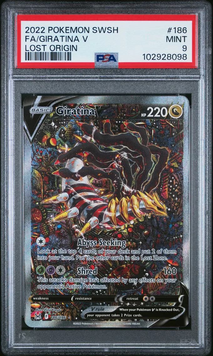 2022 #186 Full Art/Giratina V PSA 9 Sword & Shield Lost Origin