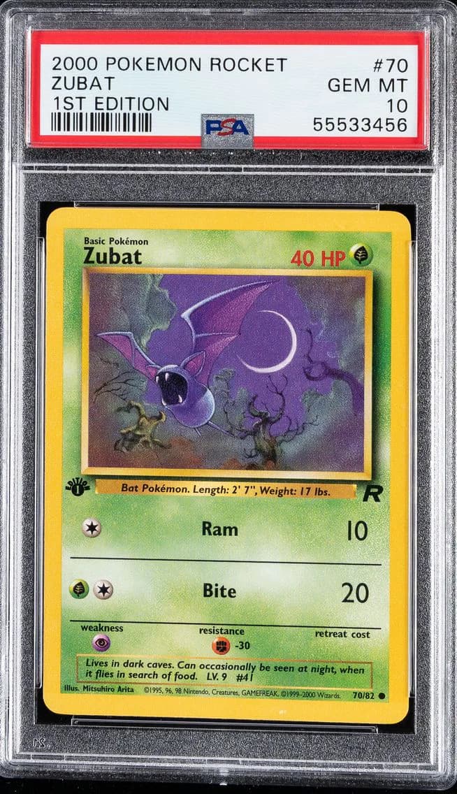 2000 #70 ZUBAT PSA 10 POKEMON ROCKET | 1ST EDITION
