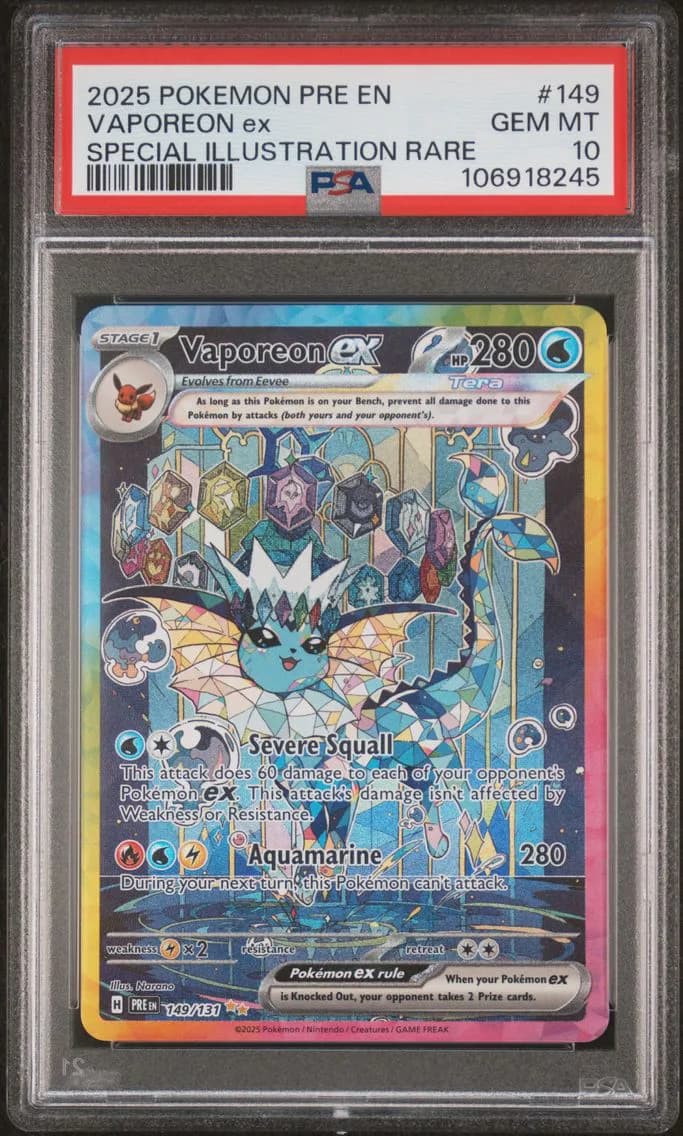 2024 #149 Vaporeon ex PSA 10 Prismatic Evolutions - PRE EN - English Pokemon