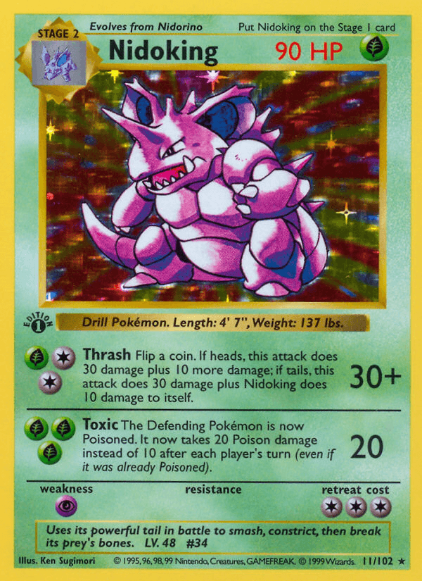 Nidoking printed card