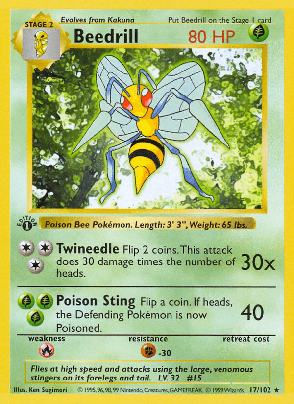 Beedrill printed card