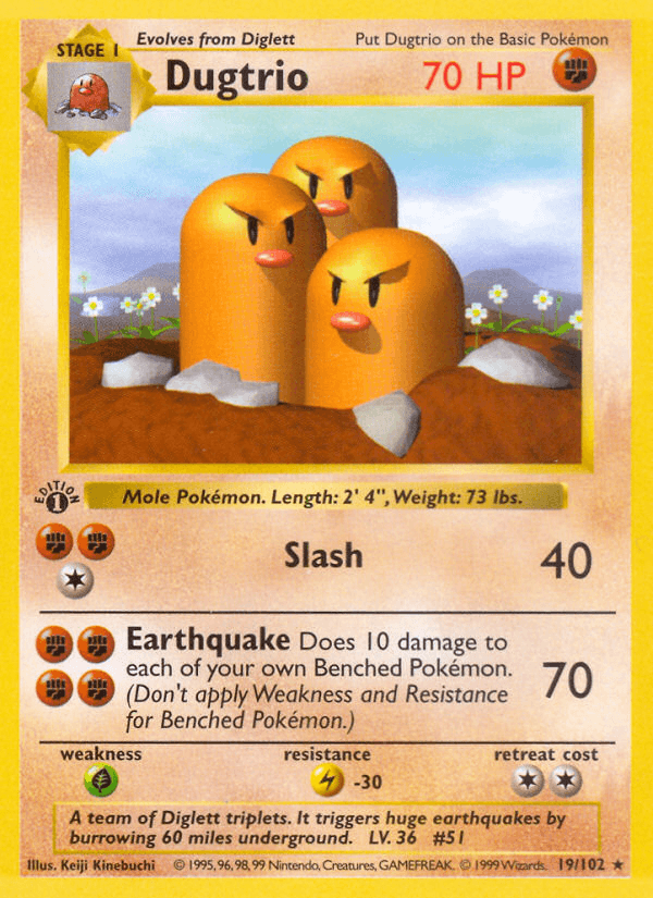 Dugtrio printed card