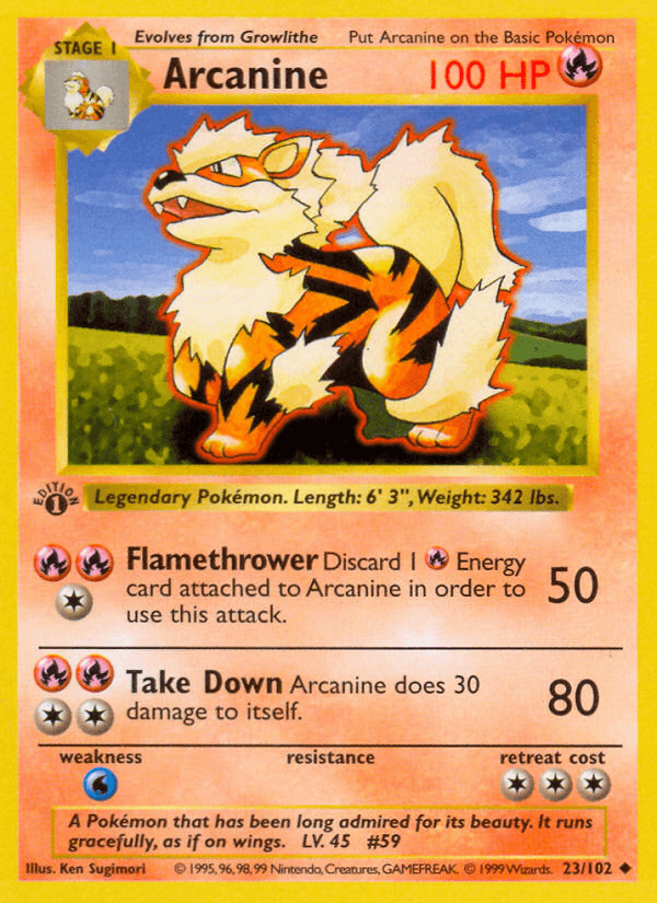 Arcanine printed card