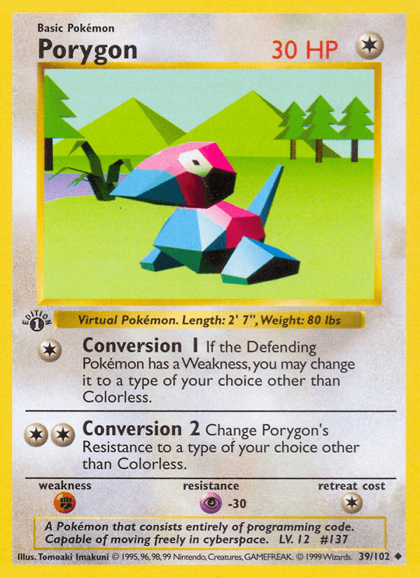 Porygon printed card