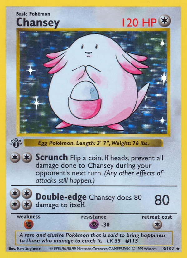 Chansey printed card