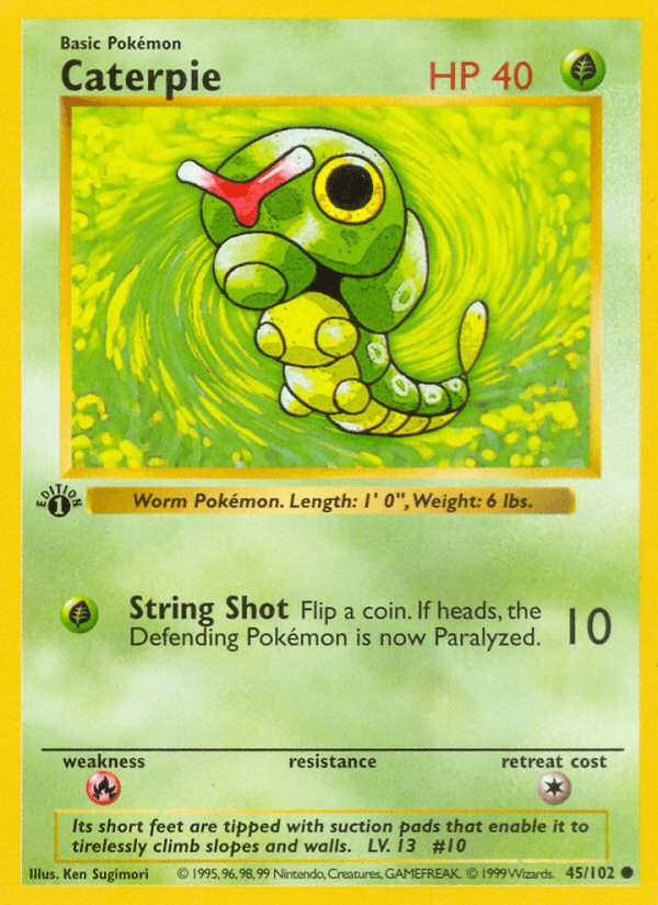 Caterpie printed card