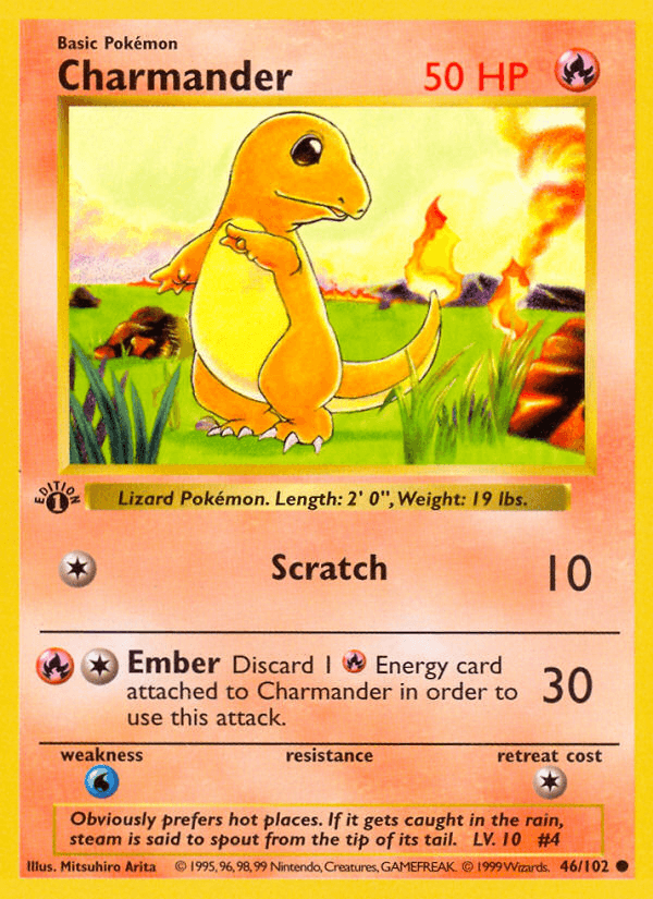 Charmander printed card