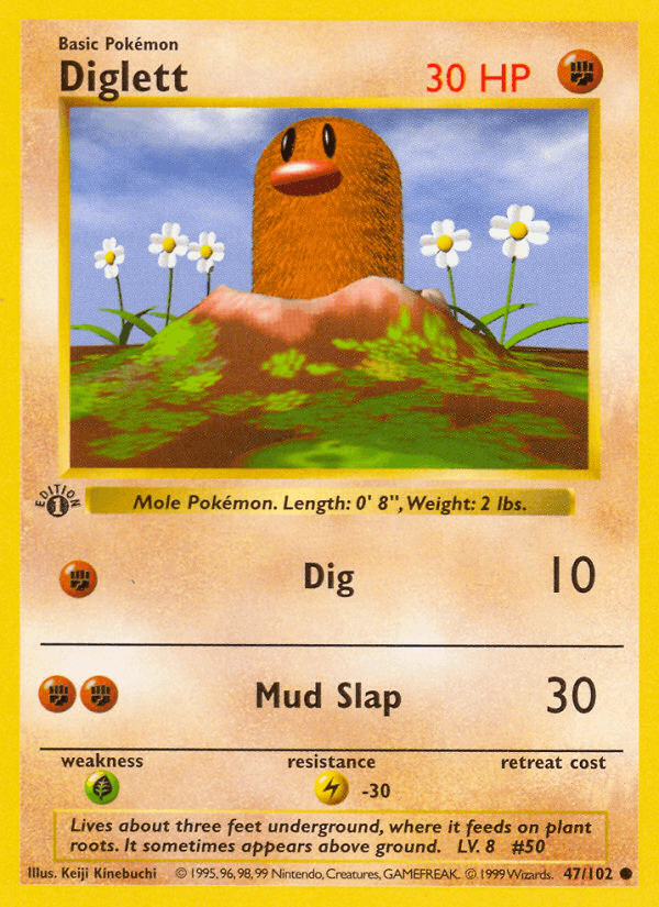 Diglett printed card