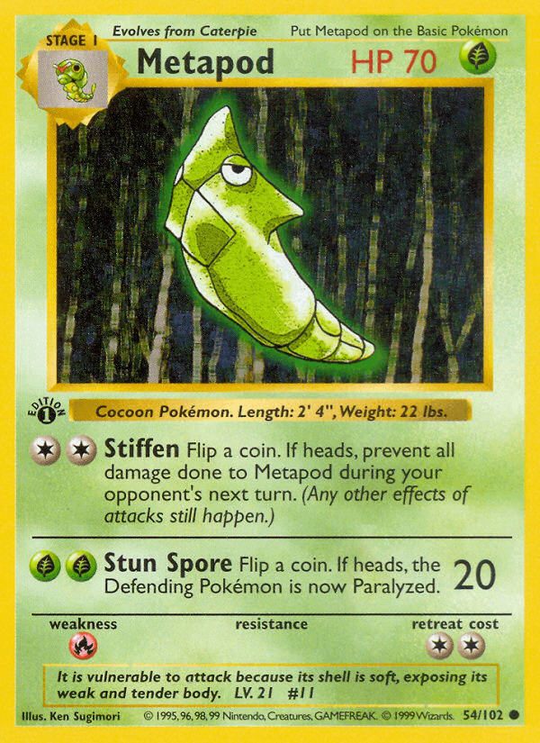 Metapod printed card