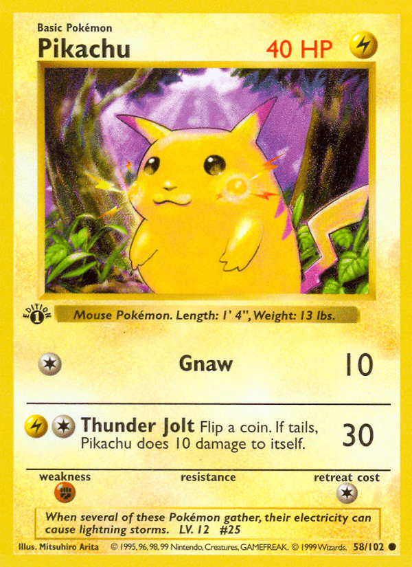 Pikachu printed card