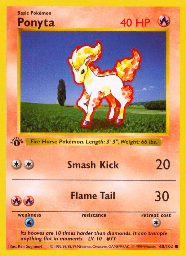 Ponyta printed card