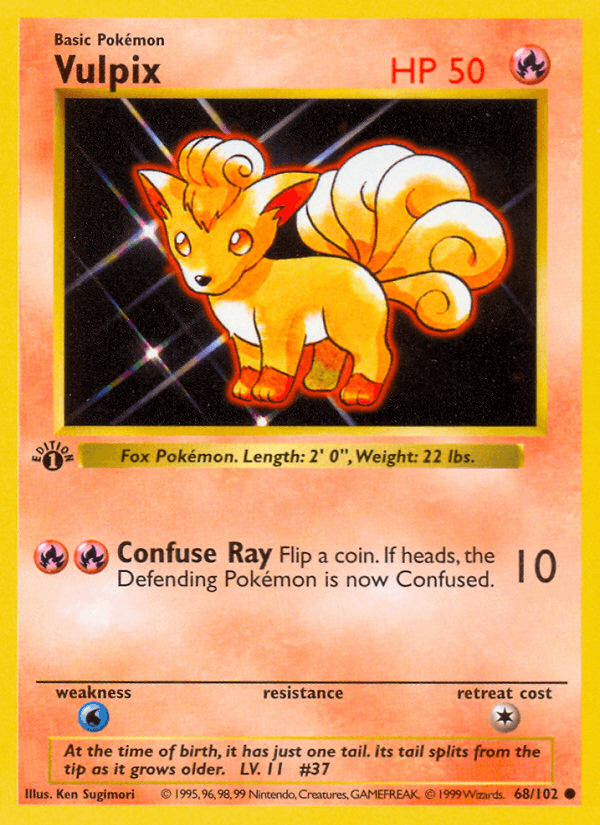 Vulpix printed card