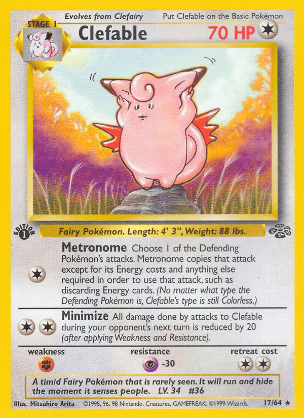 Clefable printed card