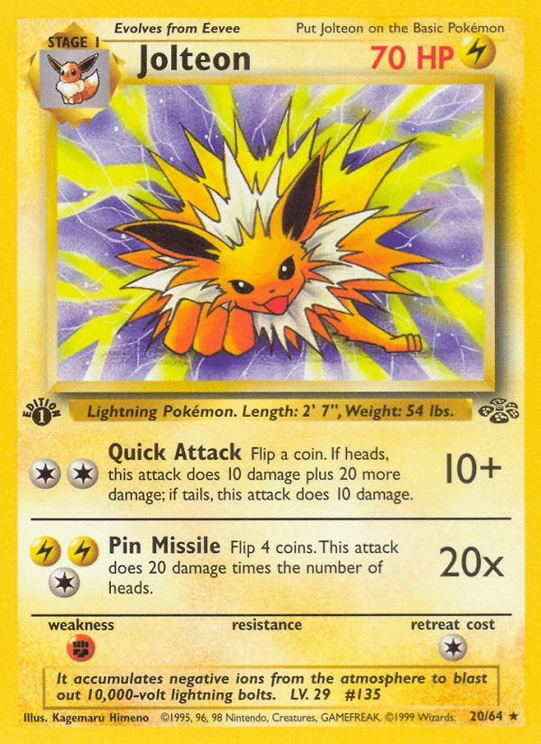 Jolteon printed card