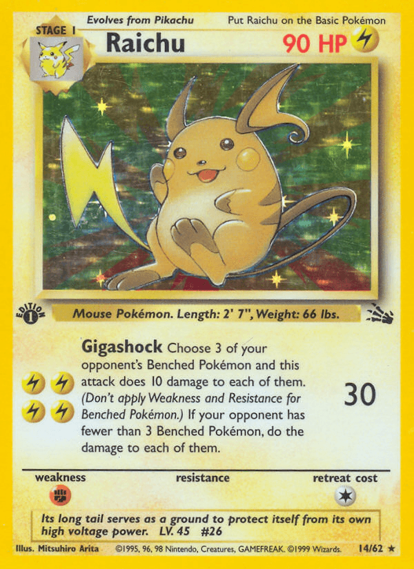 Raichu printed card