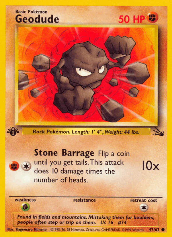 Geodude printed card