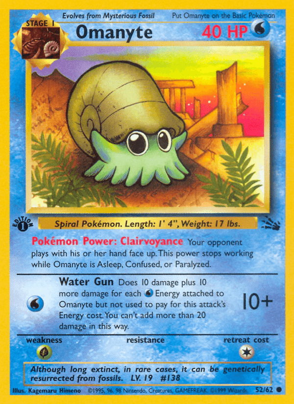 Omanyte printed card
