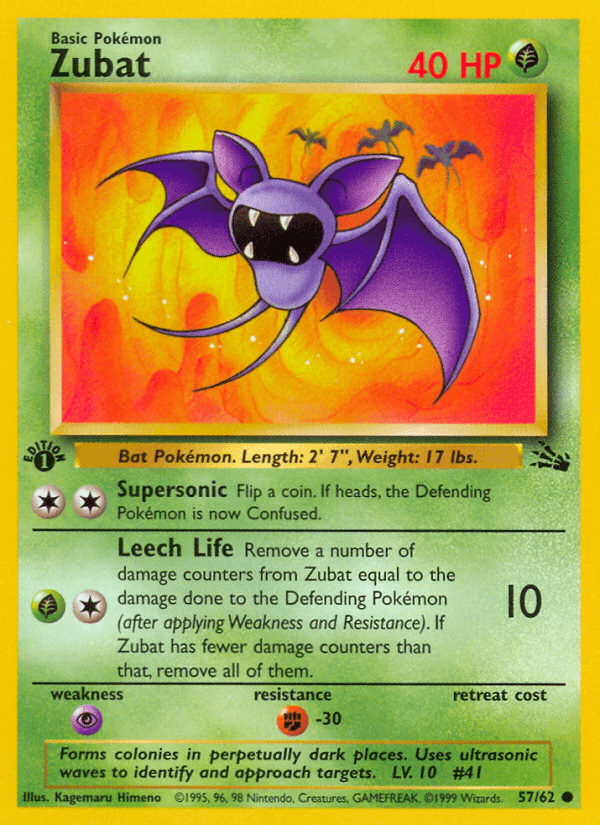 Zubat printed card
