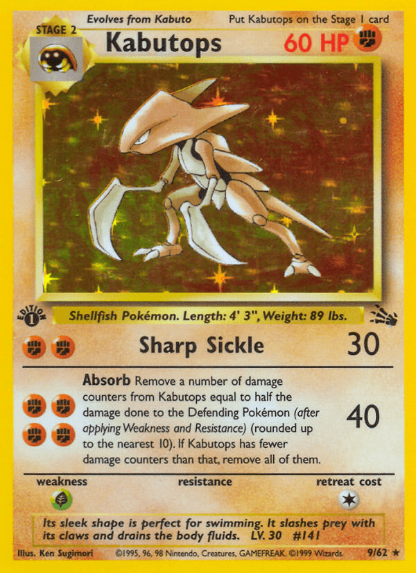 Kabutops printed card