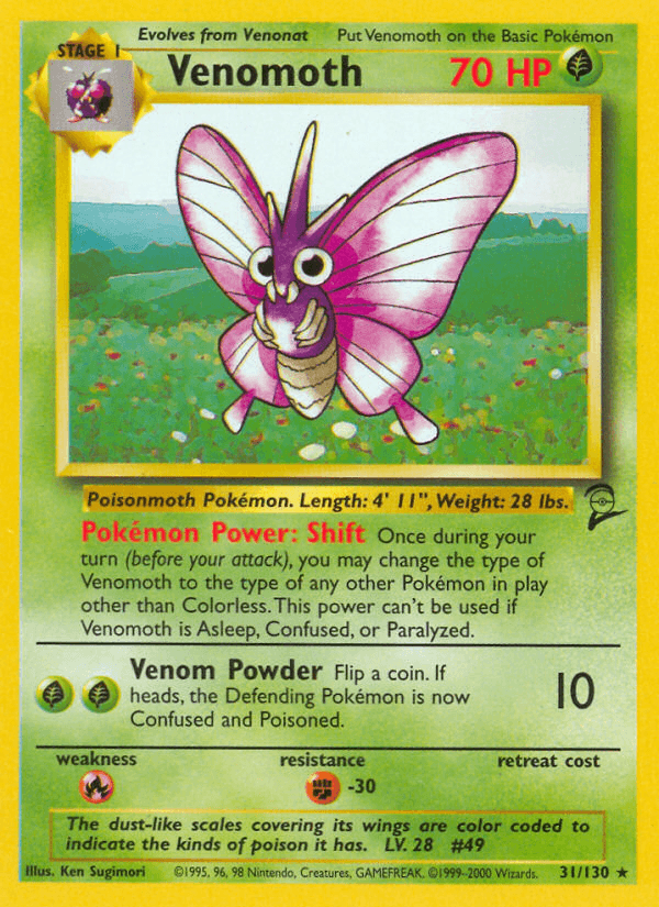 Venomoth printed card