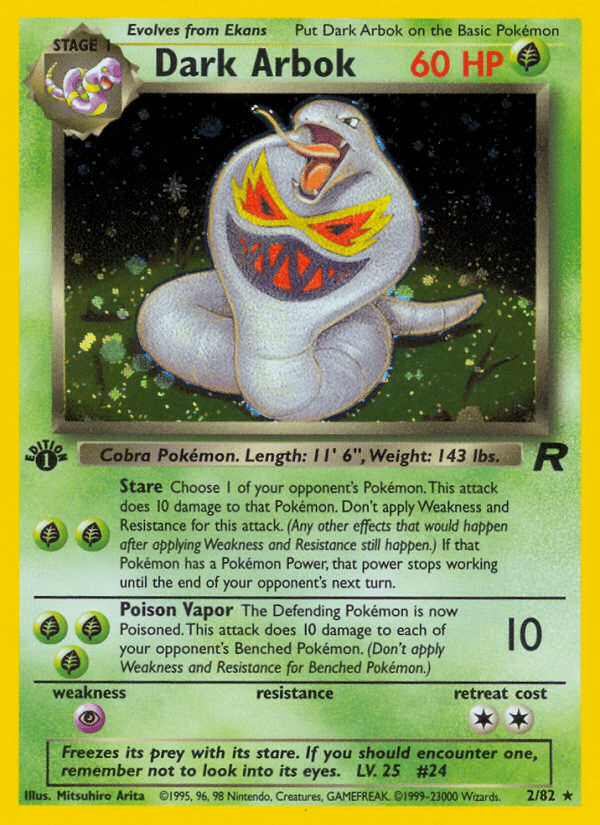 Dark Arbok printed card