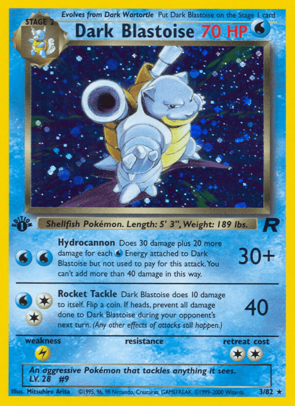 Dark Blastoise printed card