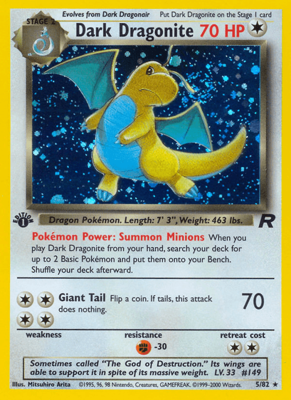 Dark Dragonite printed card
