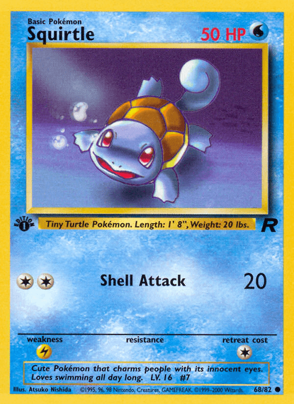 Squirtle printed card