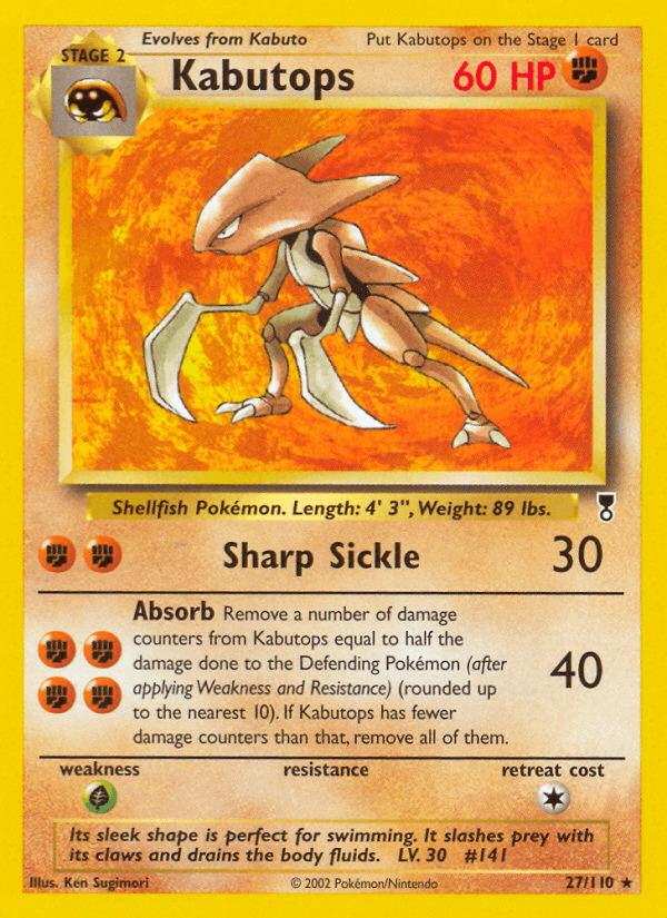 Kabutops printed card