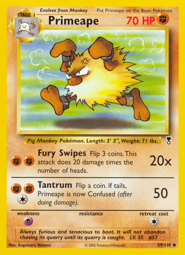 Primeape printed card