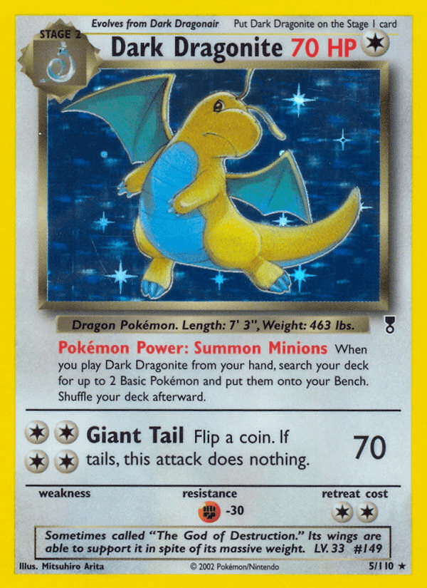 Dark Dragonite printed card