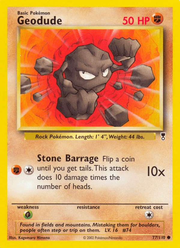 Geodude printed card