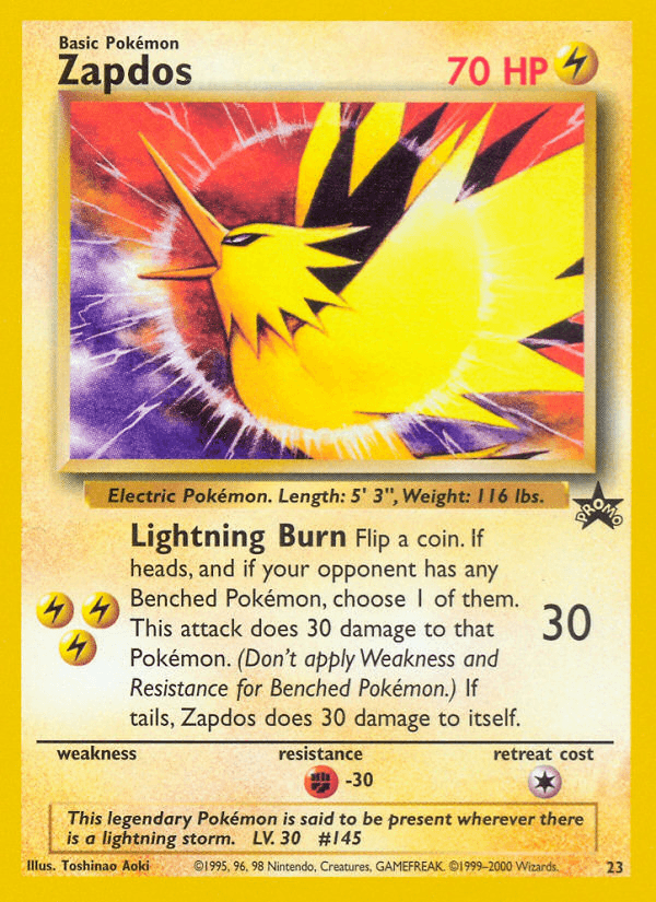Zapdos printed card