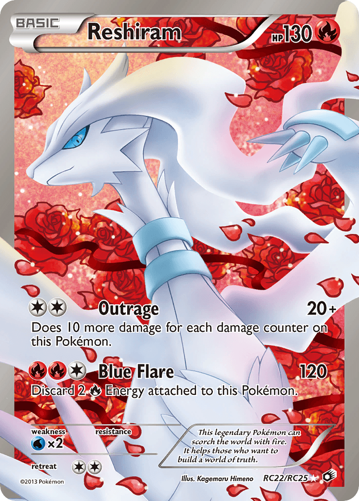 Reshiram printed card