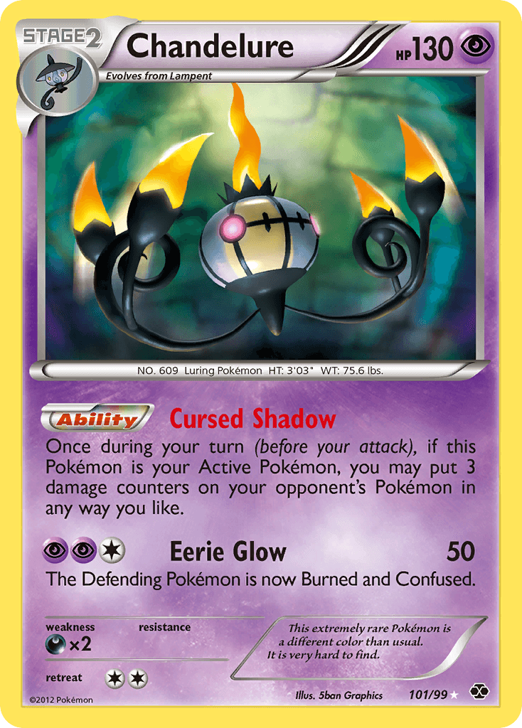 Chandelure printed card