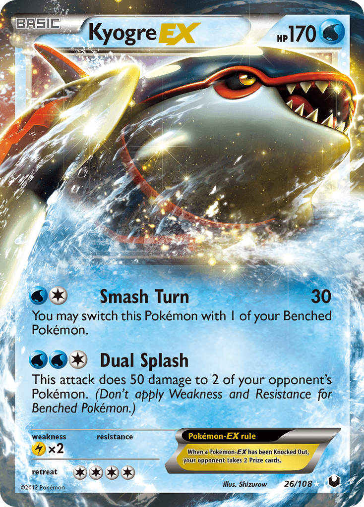 Kyogre-EX printed card