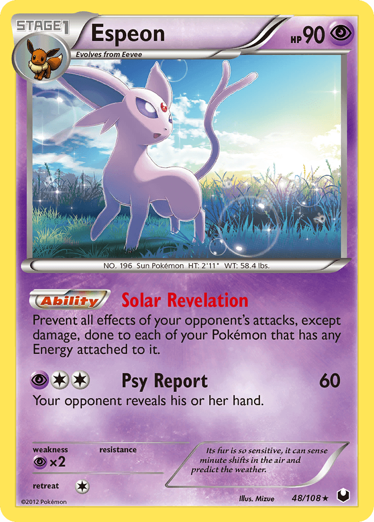 Espeon printed card